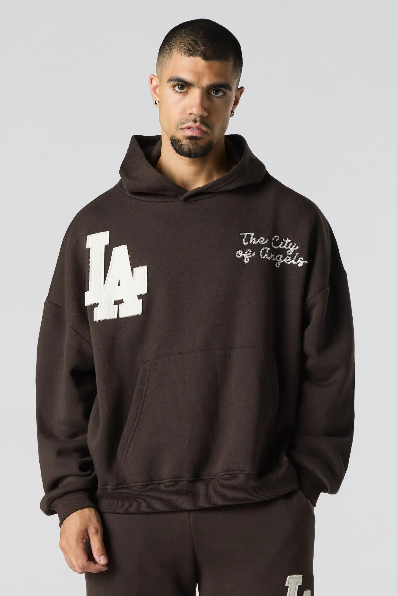 Haut à capuchon en molleton à imprimé HD Los Angeles sold by Urban Planet product image thumbnail 2
