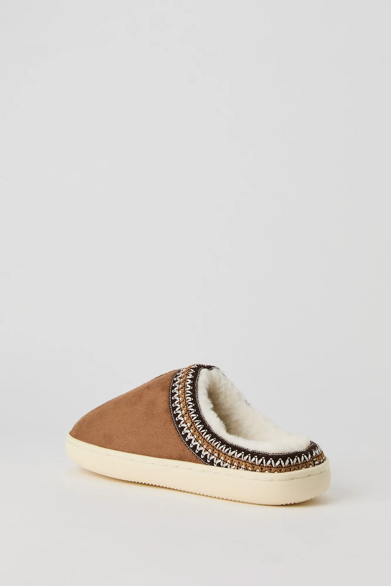 Faux Fur Lined Embroidered Trim Slipper sold by Urban Planet product image thumbnail 4