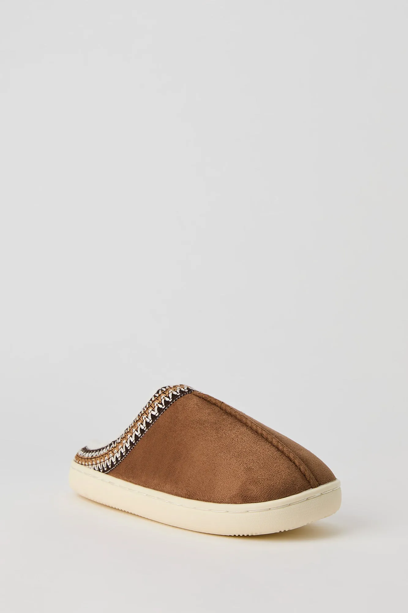 Faux Fur Lined Embroidered Trim Slipper sold by Urban Planet product image thumbnail 3