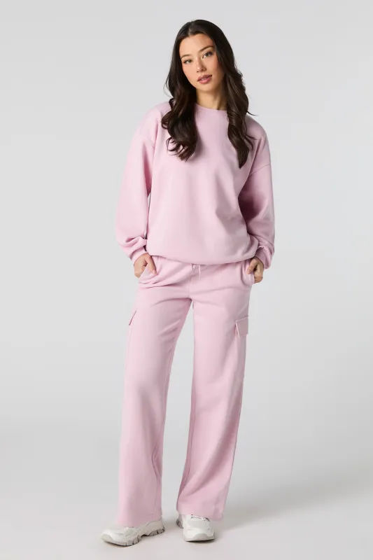 Fleece Wide Leg Cargo Sweatpant sold by Urban Planet