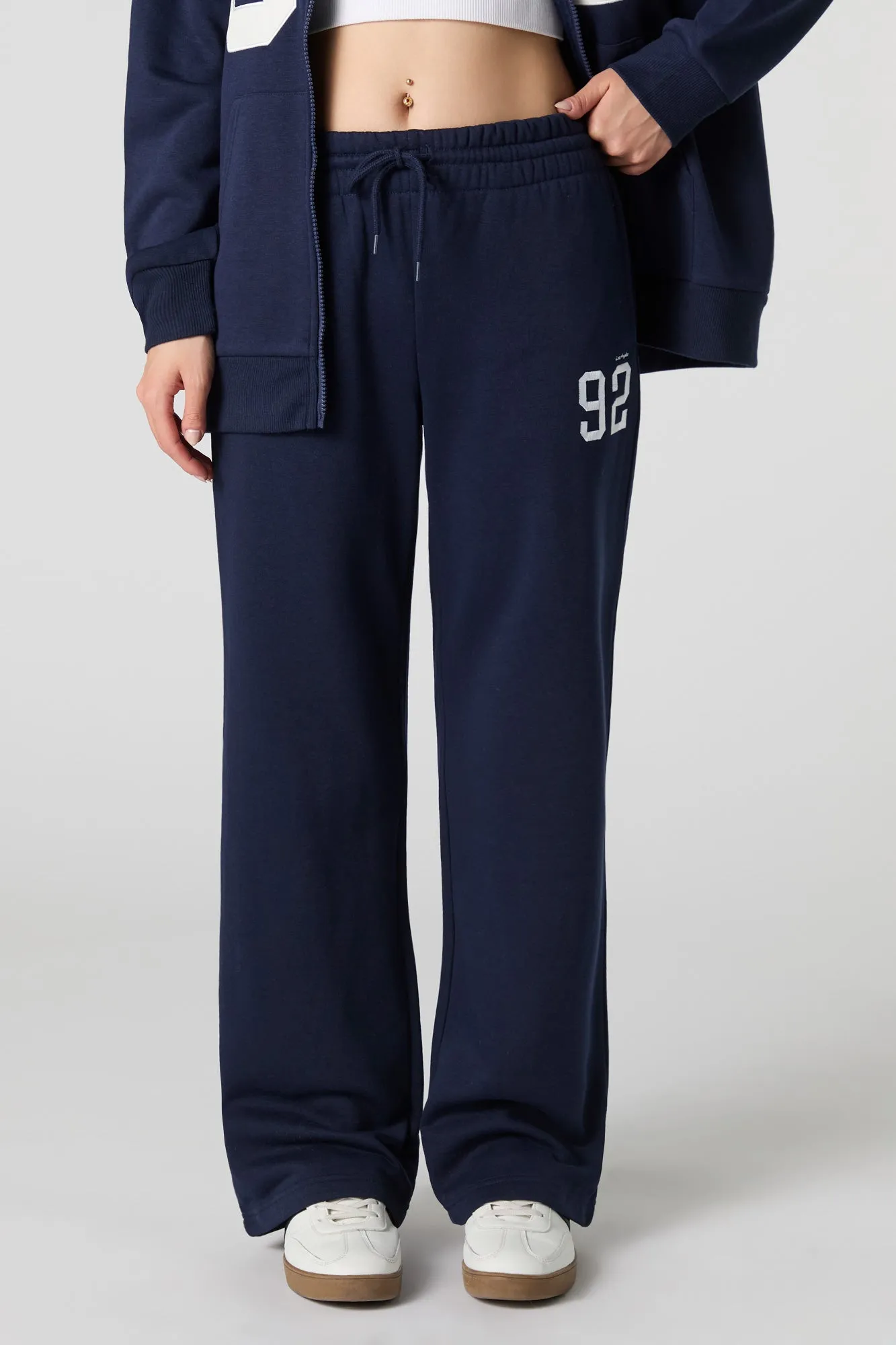 Destination Embroidered Wide Leg Fleece Sweatpant sold by Urban Planet product image thumbnail 2