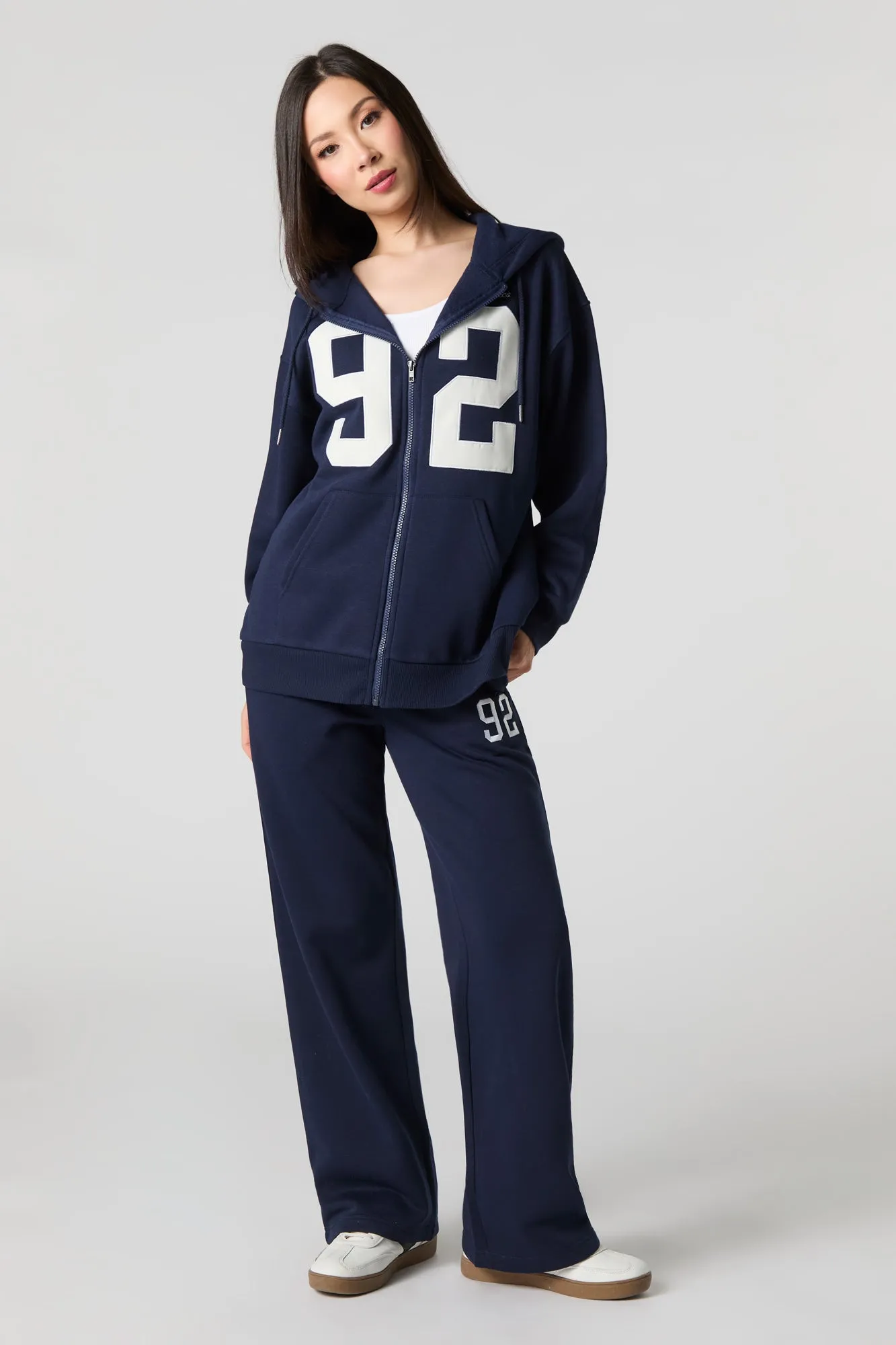 Destination Embroidered Wide Leg Fleece Sweatpant sold by Urban Planet product image thumbnail 5