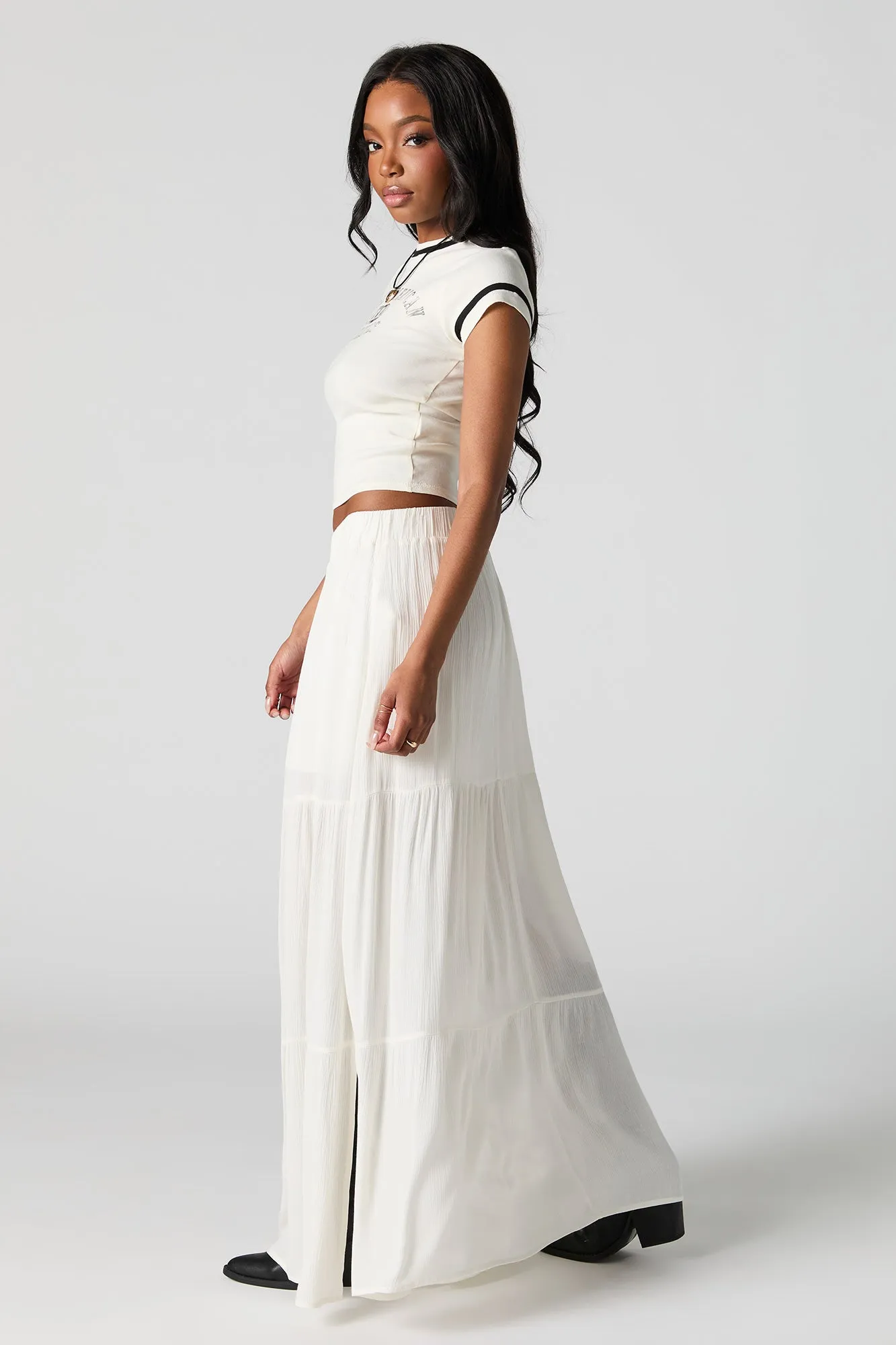 Jupe maxi volantée avec fente sold by Urban Planet product image thumbnail 3