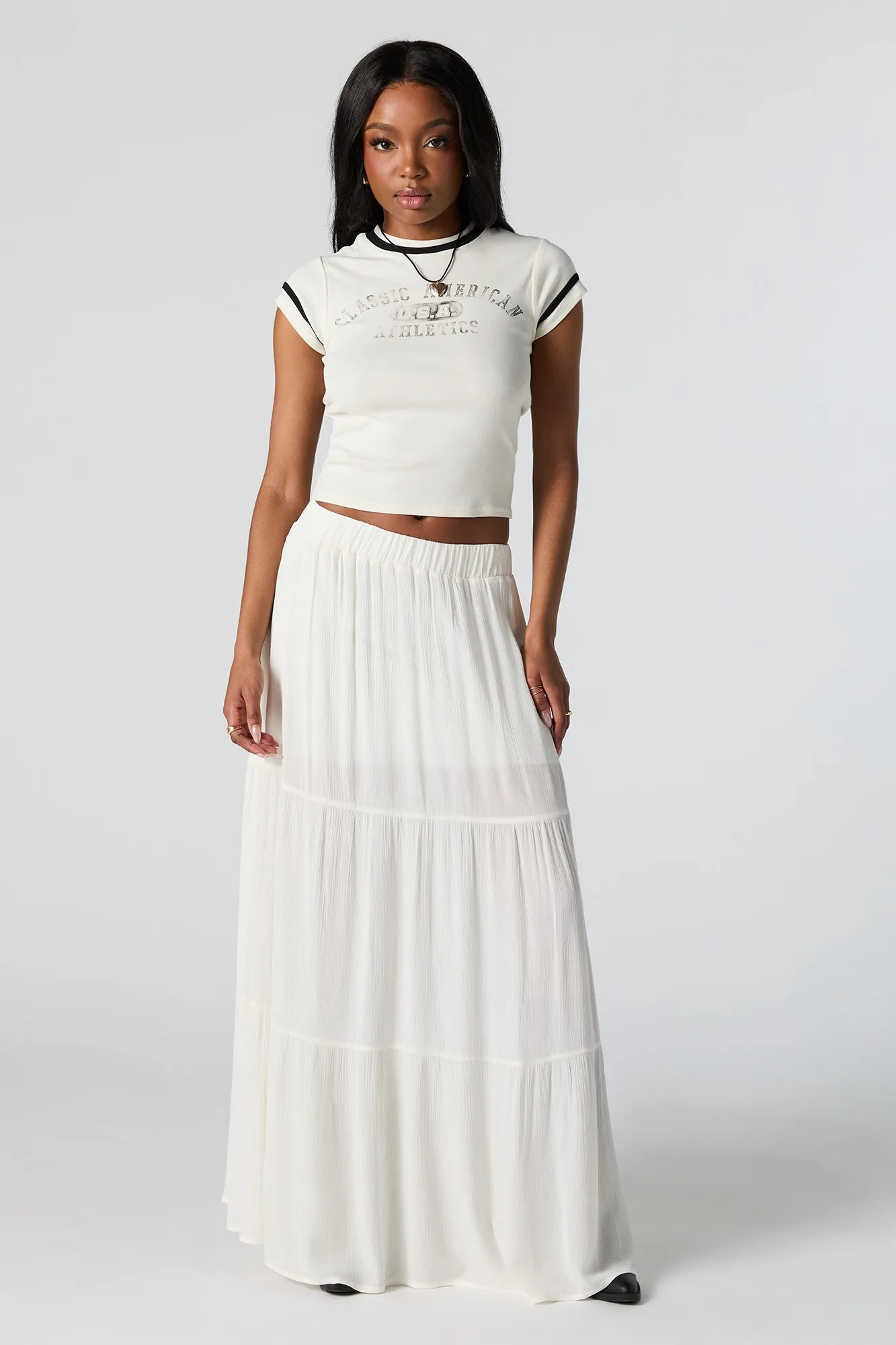 Jupe maxi volantée avec fente sold by Urban Planet product image thumbnail 2