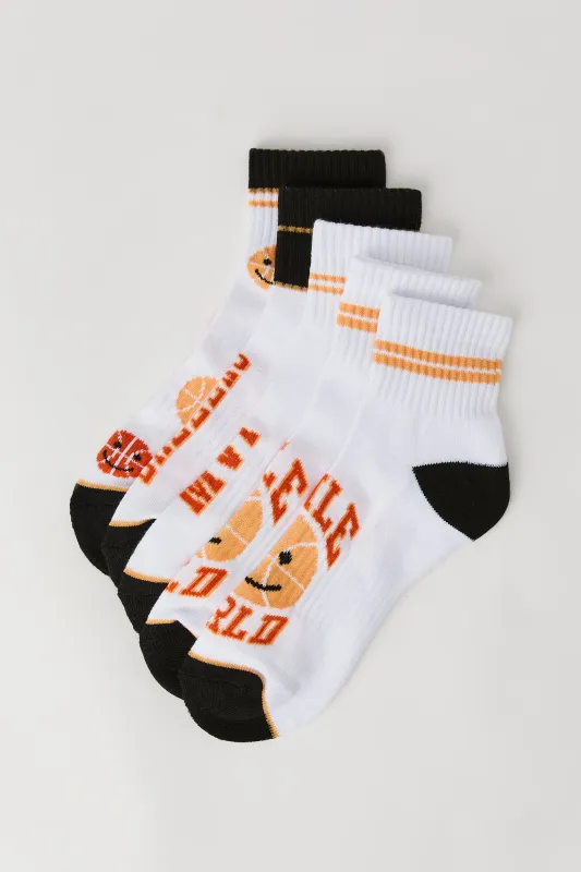 Boys Basketball Ankle Socks (5 Pack) sold by Urban Planet