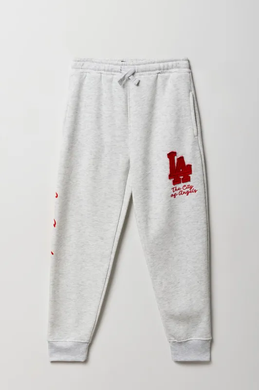Jogger en molleton à broderie et imprimé LA pour enfants sold by Urban Planet