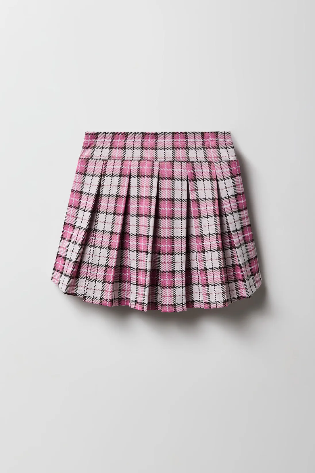 Girls Plaid Knit Pleated Skort sold by Urban Planet product image thumbnail 2