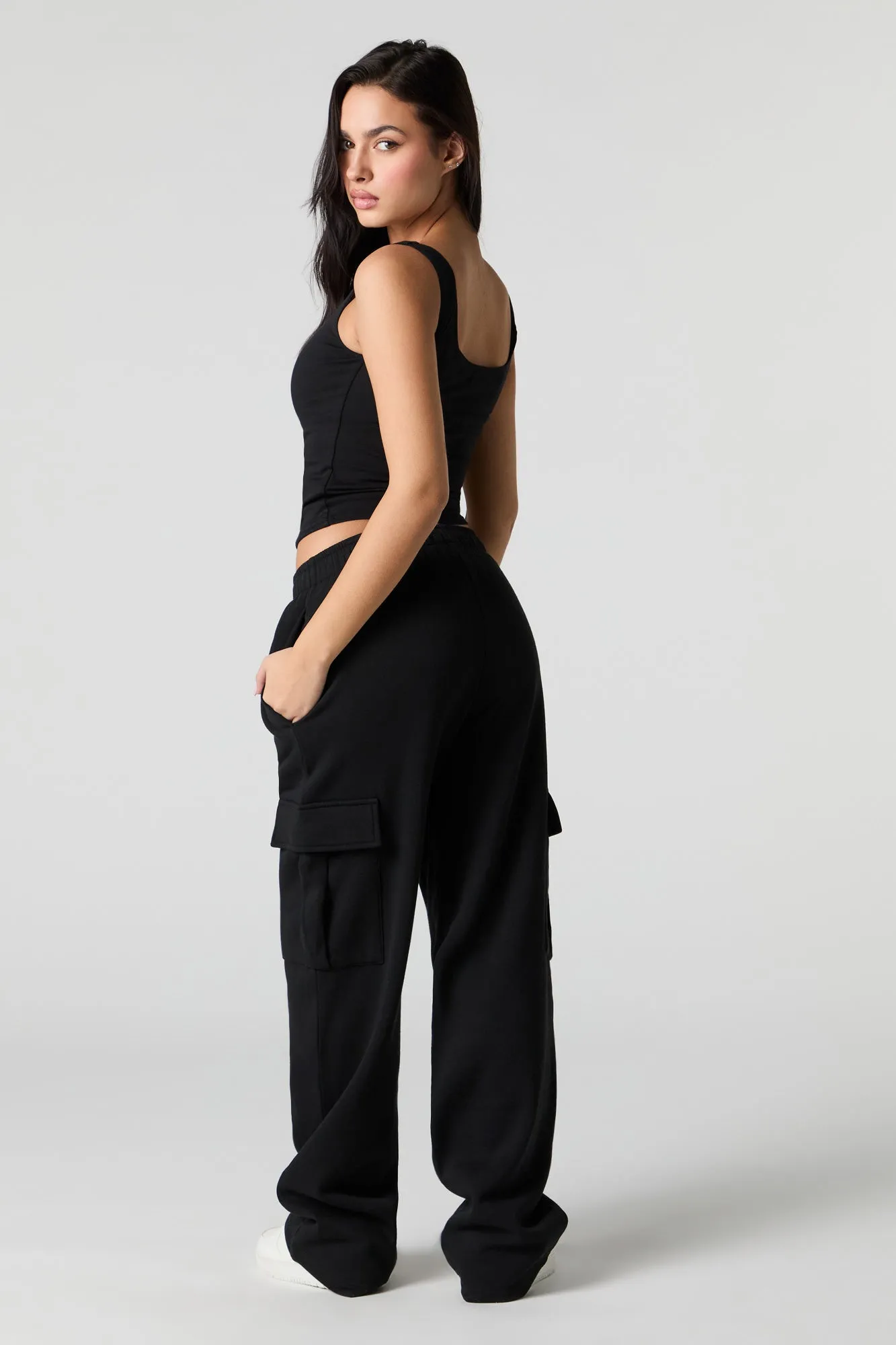 Pantalon cargo en molleton à jambe large sold by Urban Planet product image thumbnail 4