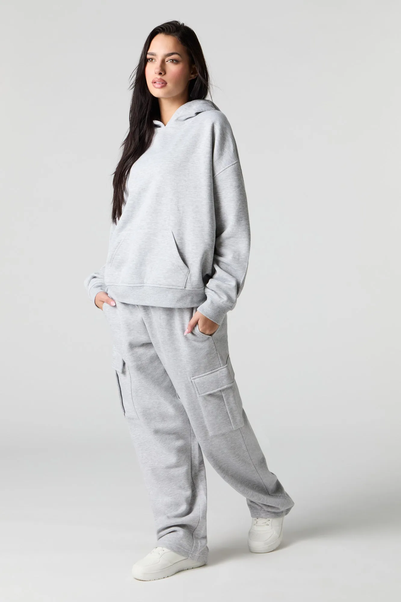 Pantalon cargo en molleton à jambe large sold by Urban Planet product image thumbnail 5