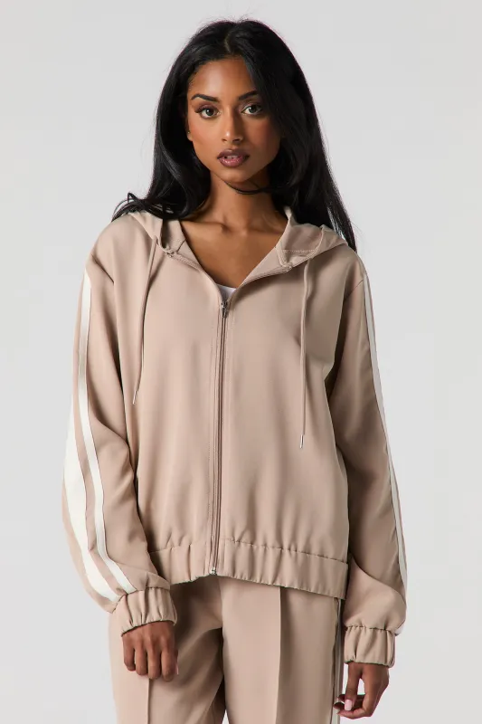 Active Contrast Stripe Zip-Up Hoodie sold by Urban Planet