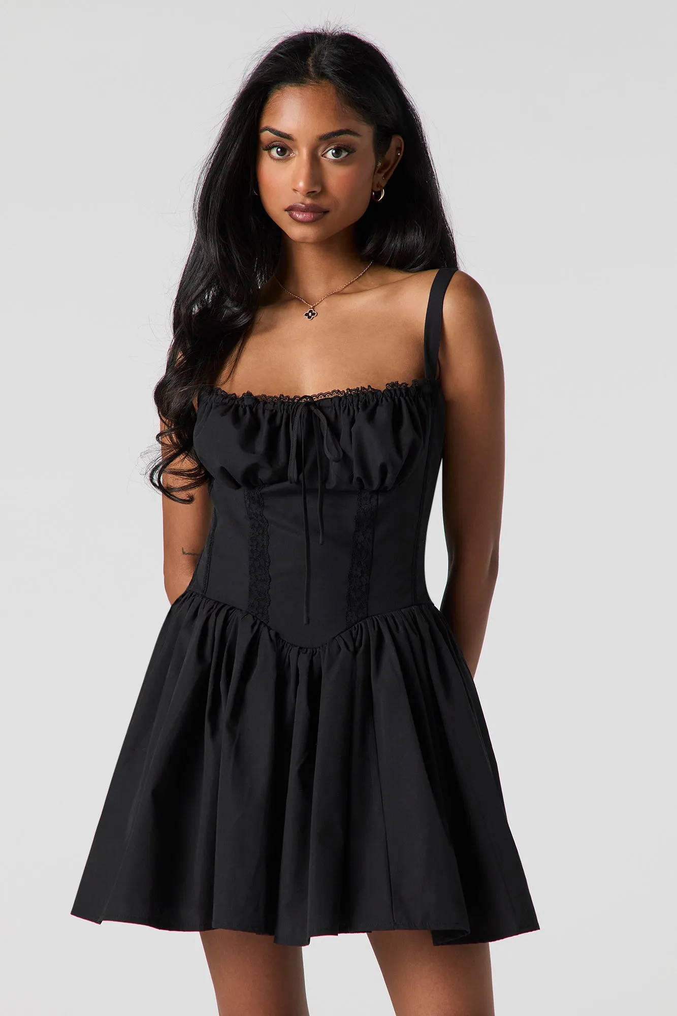 Lace Trim Corset Mini Dress sold by Urban Planet product image thumbnail 5
