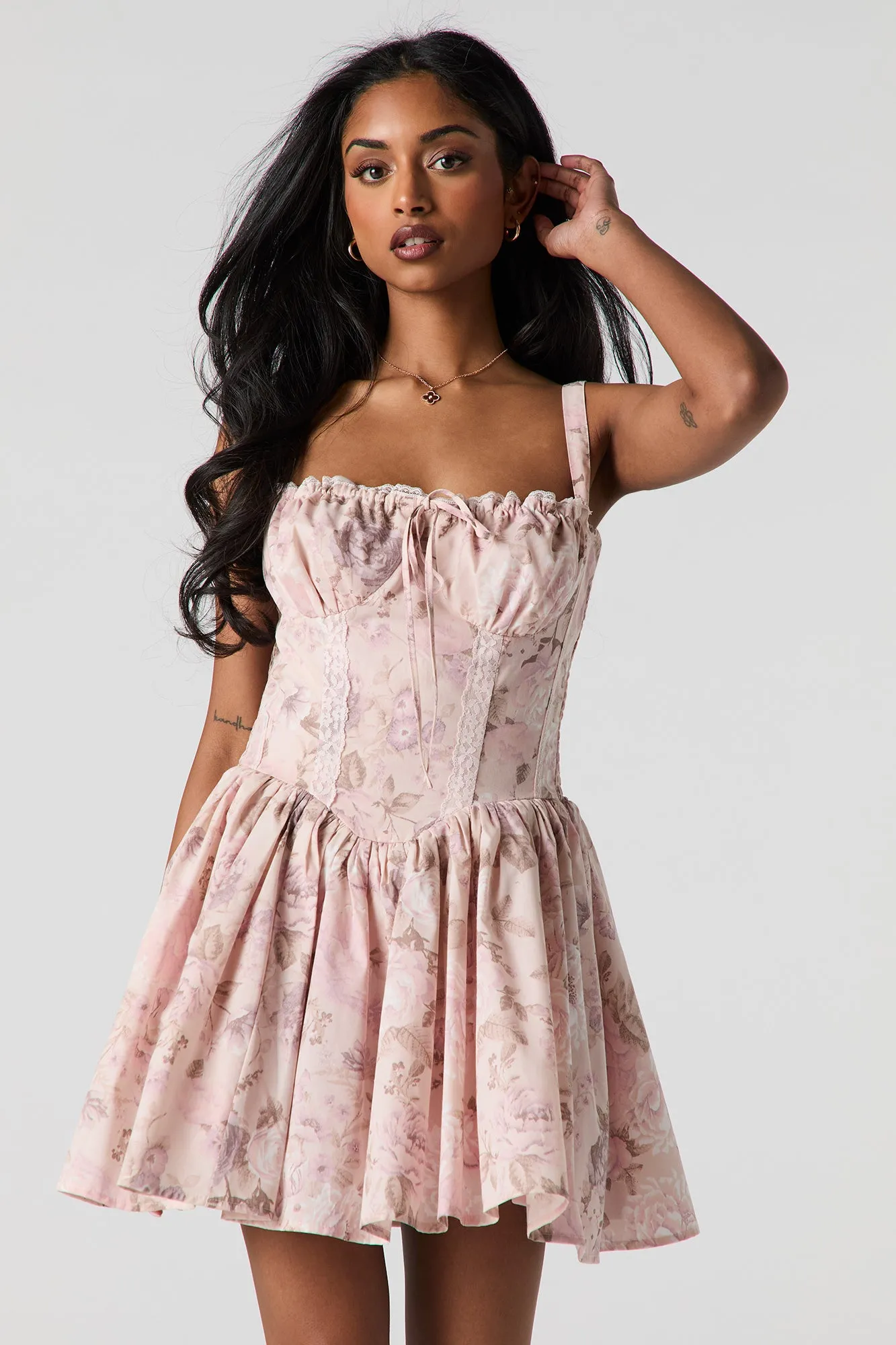 Minirobe corset avec liséré de dentelle sold by Urban Planet product image thumbnail 2