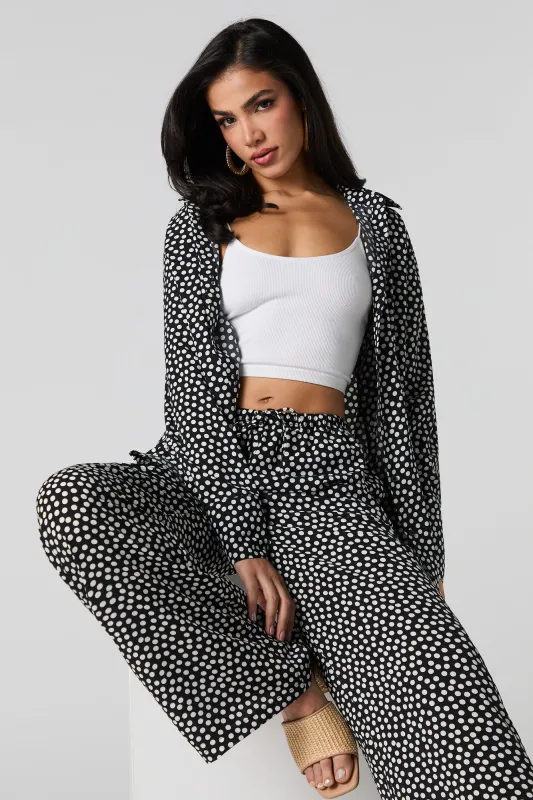 Pantalon fluide imprimé à taille coulissante sold by Urban Planet