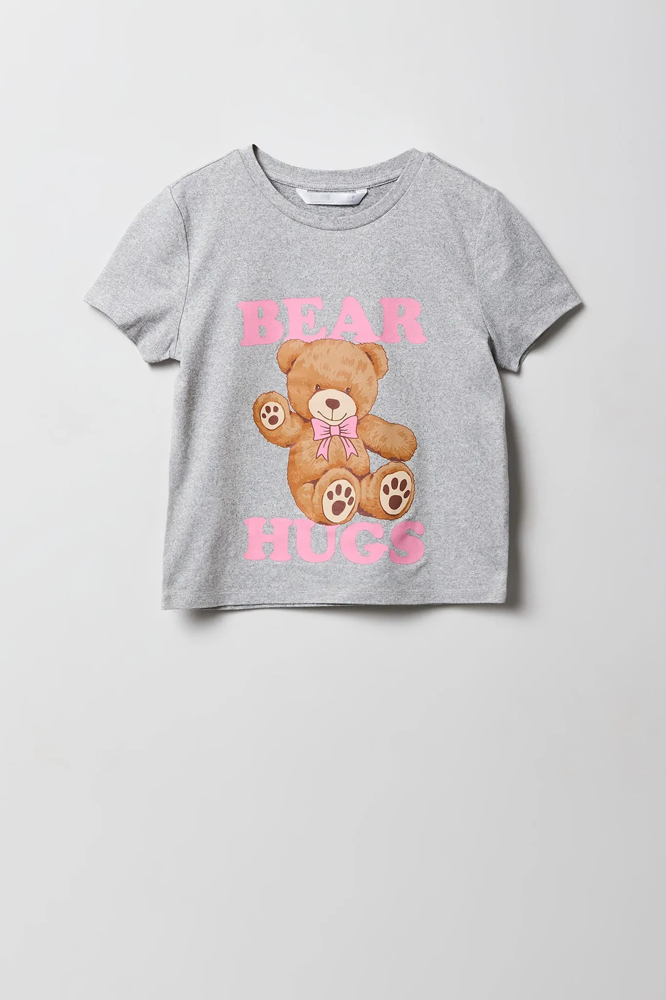 Ensemble-pyjama 2 pièces t-shirt à imprimé HD et short pelucheux pour filles sold by Urban Planet product image thumbnail 2