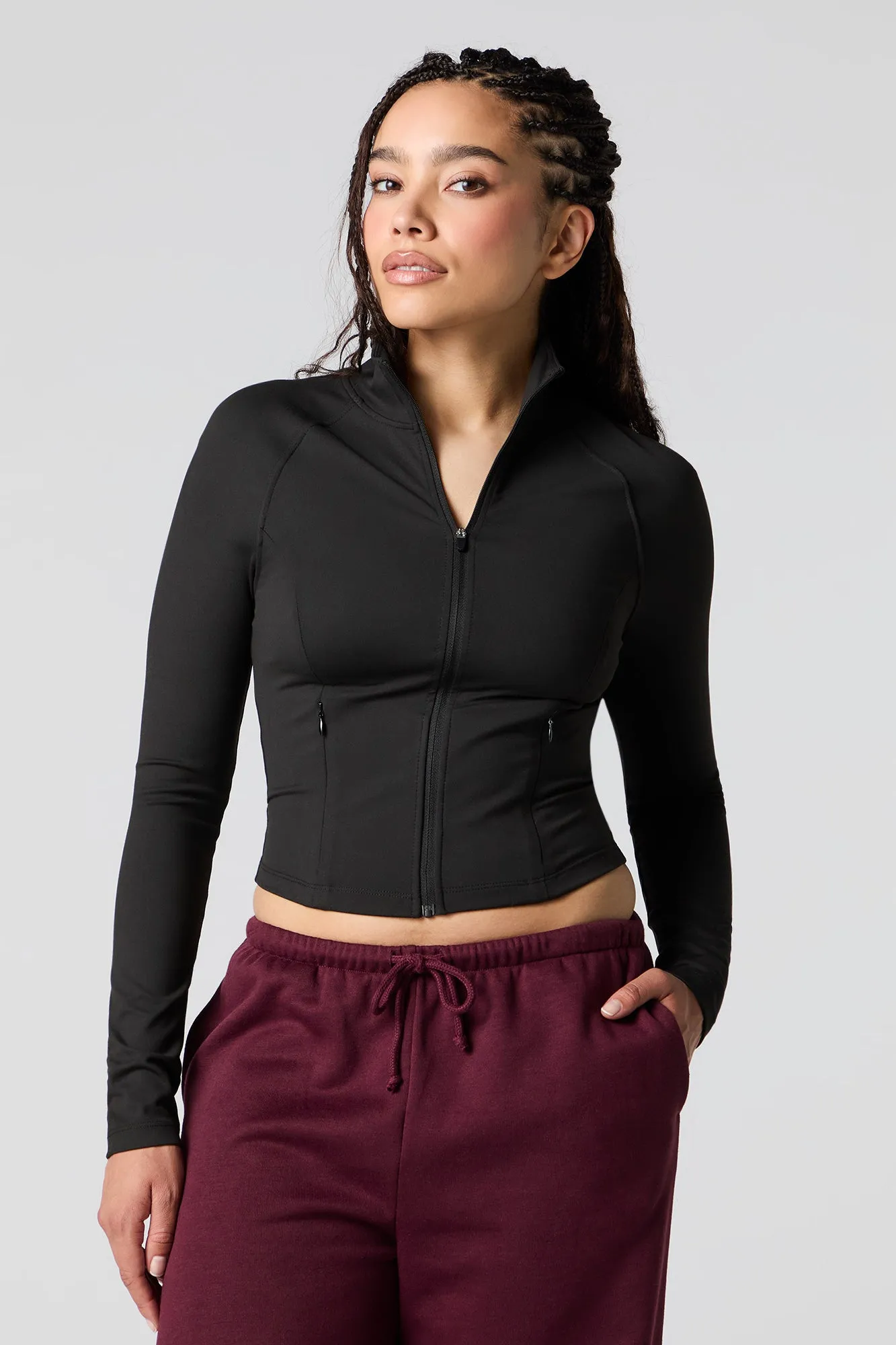Active Zip-Up Cropped Jacket sold by Urban Planet product image thumbnail 4