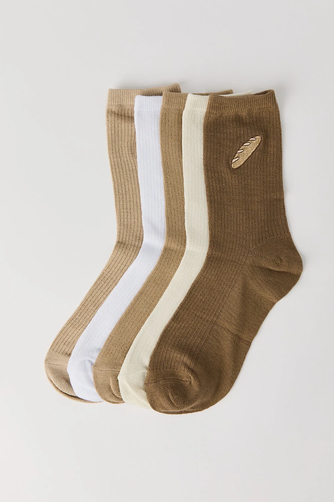 Socquettes côtelées brodées (paquet de 5) sold by Urban Planet product image thumbnail 2