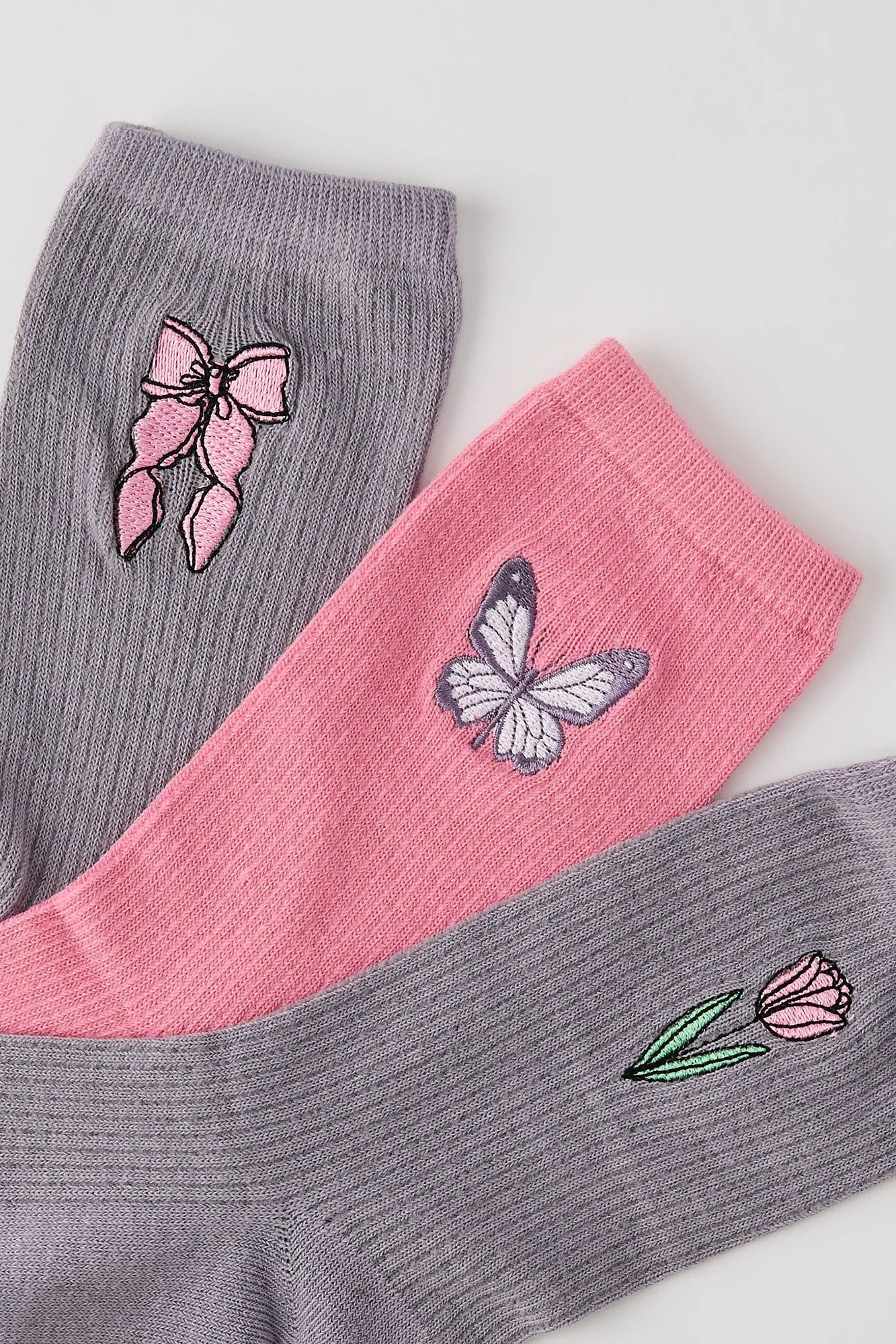 Socquettes côtelées brodées (paquet de 5) sold by Urban Planet product image thumbnail 5
