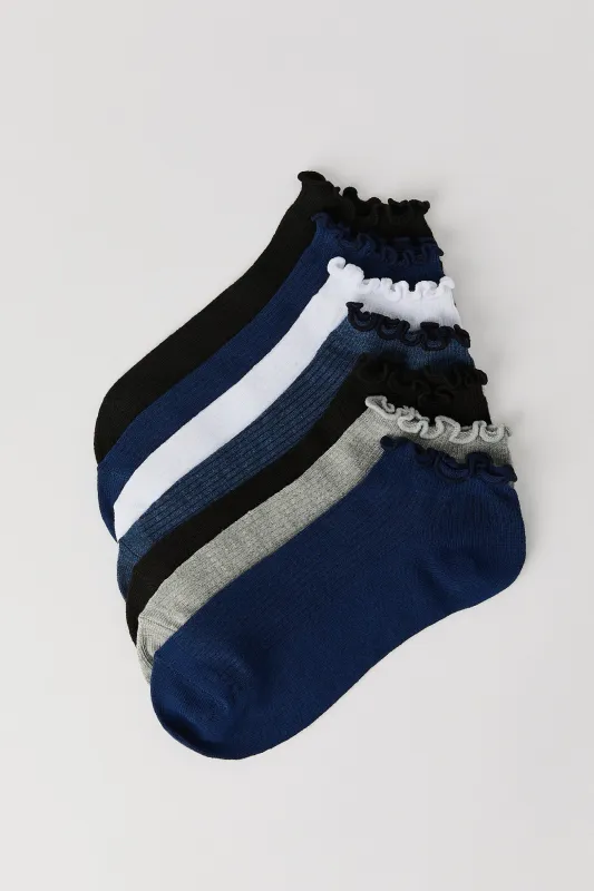 Chaussettes aux chevilles avec bordure volantée (paquet de 7) sold by Urban Planet