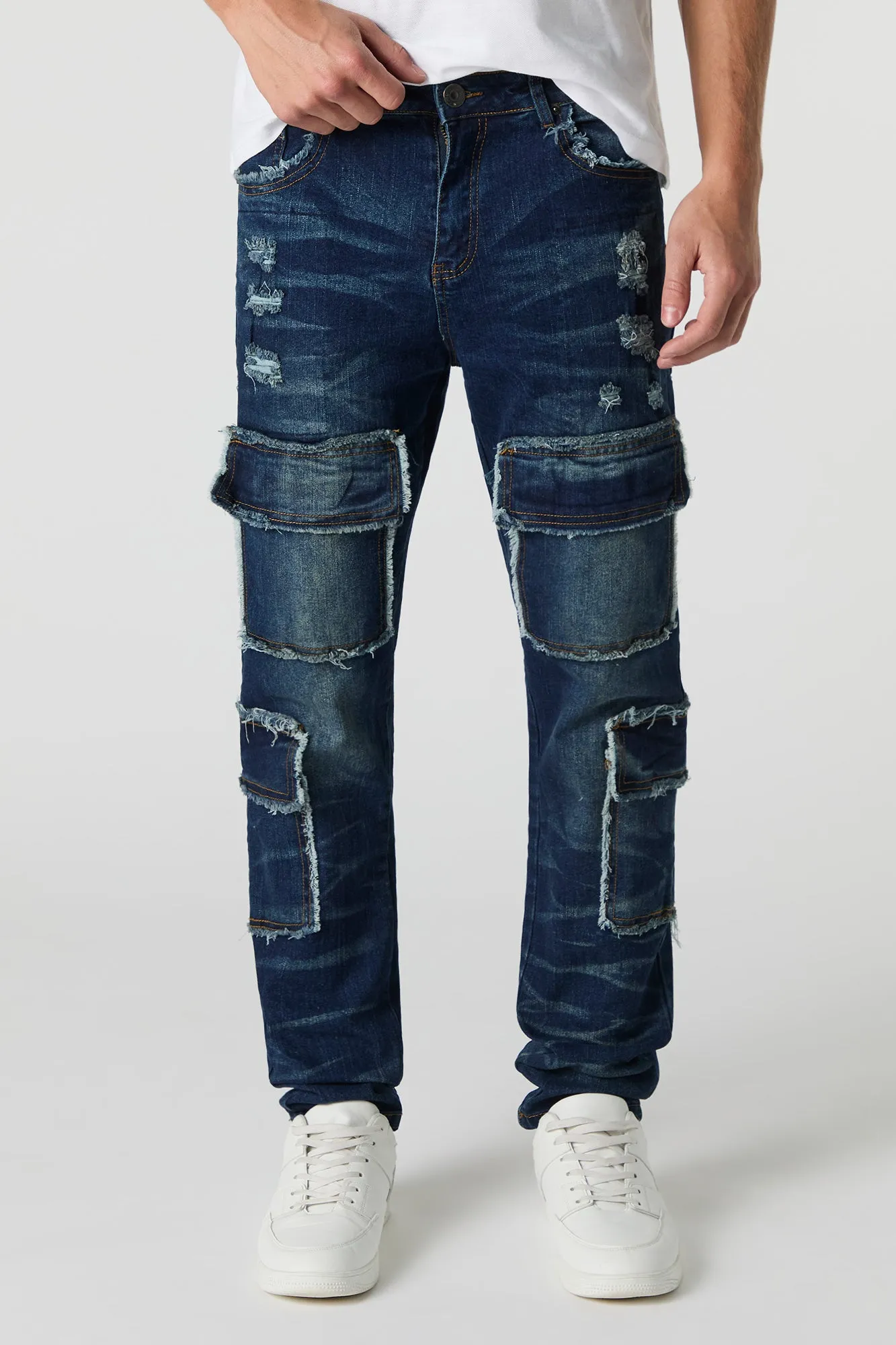 Distressed Slim Cargo Jean sold by Urban Planet product image thumbnail 4