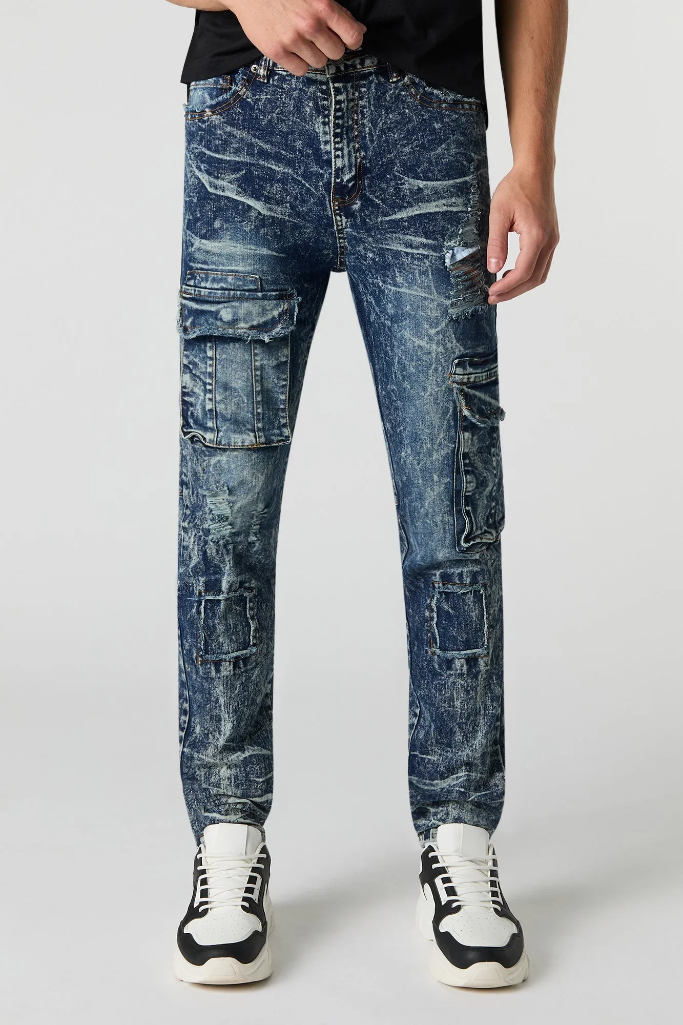 Distressed Skinny Cargo Jean sold by Urban Planet product image thumbnail 2