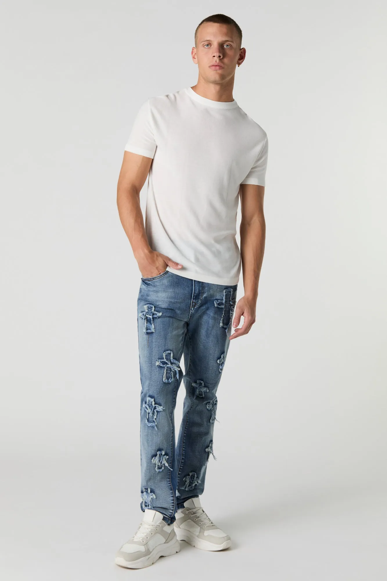 Distressed Cross Skinny Jean sold by Urban Planet product image thumbnail 2