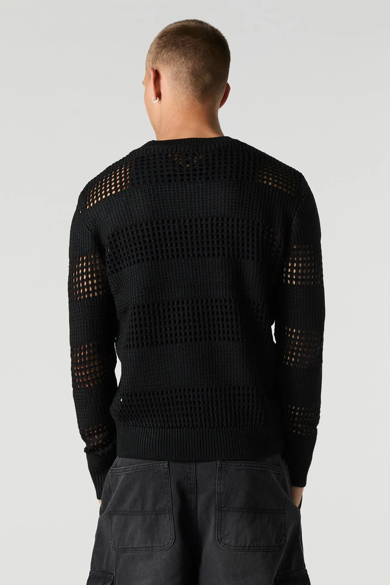 Chndail en tricot ouvert rayé sold by Urban Planet product image thumbnail 5