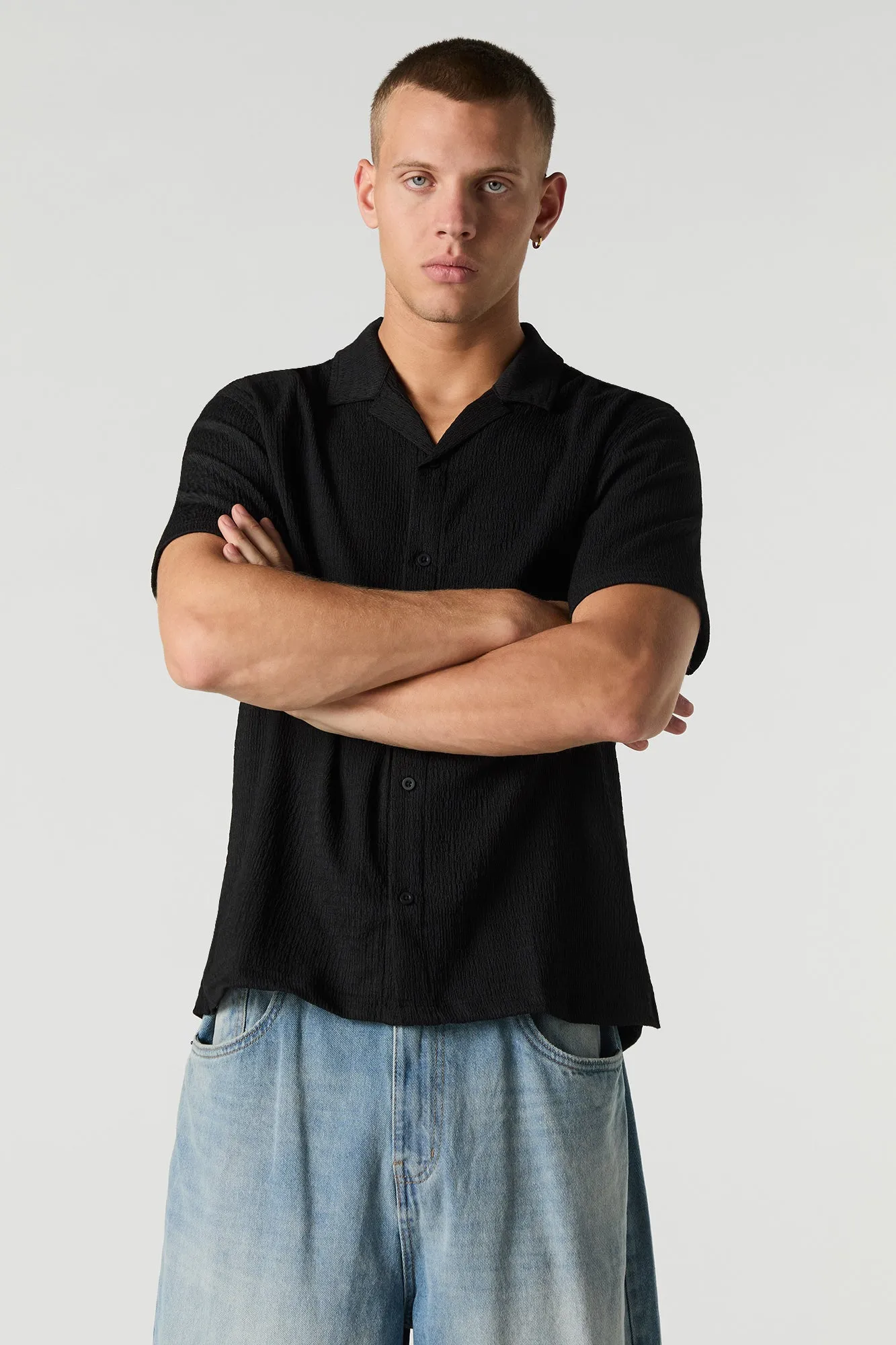 Textured Button-Up Top sold by Urban Planet product image thumbnail 4