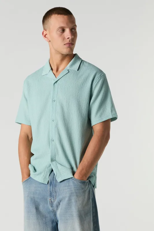 Textured Button-Up Top sold by Urban Planet