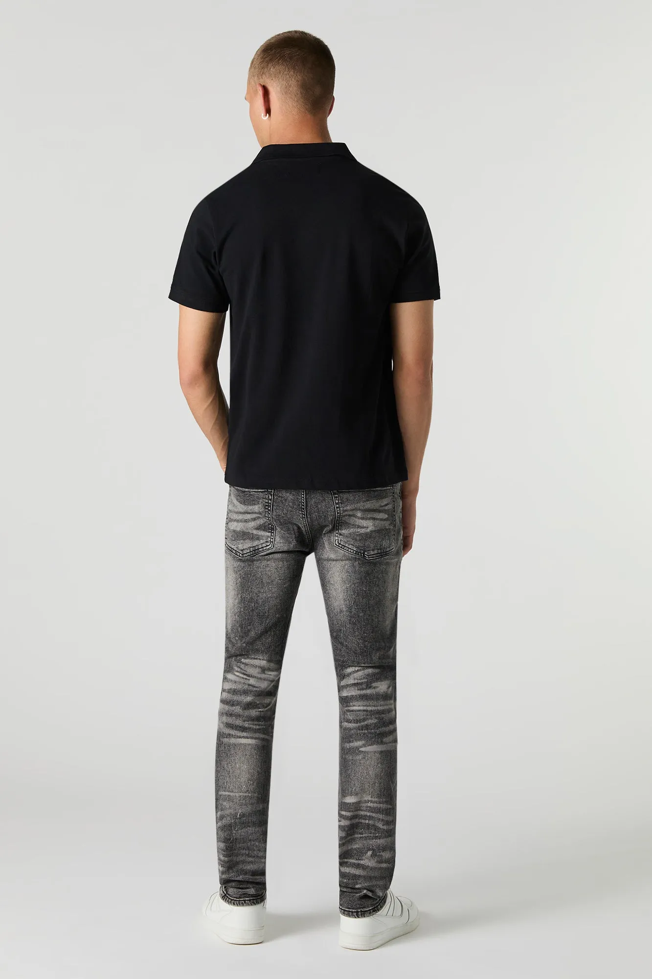 Black Distressed Slim Jean sold by Urban Planet product image thumbnail 3