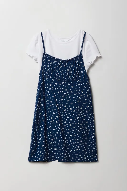 Girls Floral Dress & T-Shirt 2 Piece Set sold by Urban Planet