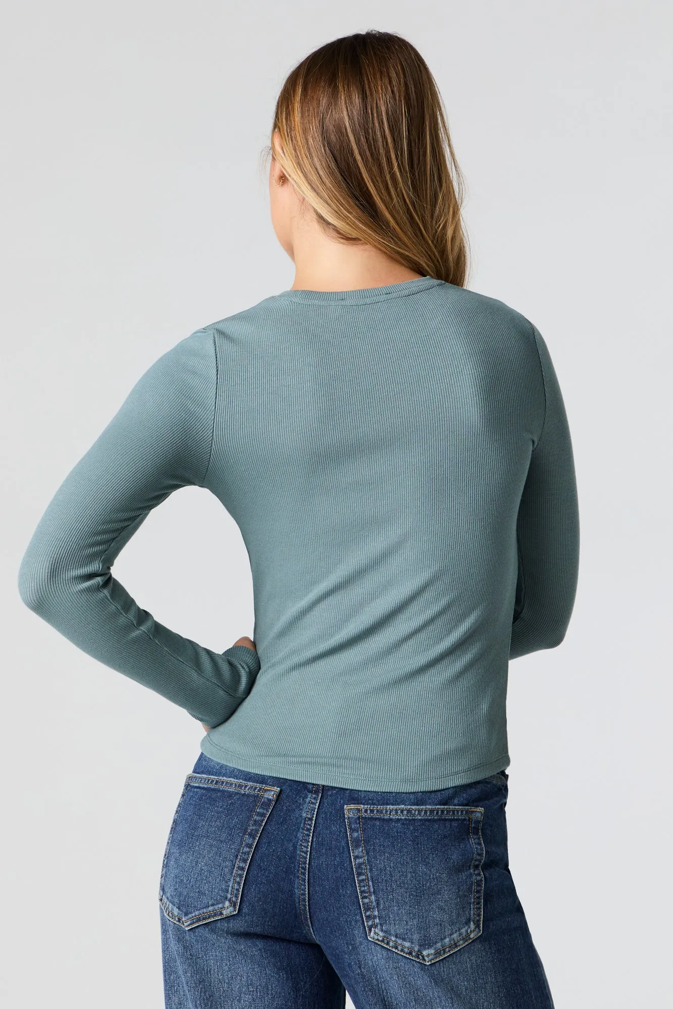 Classic Ribbed Long Sleeve Top sold by Urban Planet product image thumbnail 2