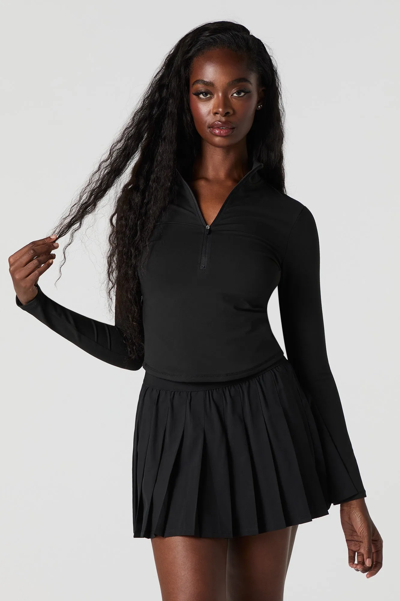 Active Quarter Zip Long Sleeve Top sold by Urban Planet product image thumbnail 4