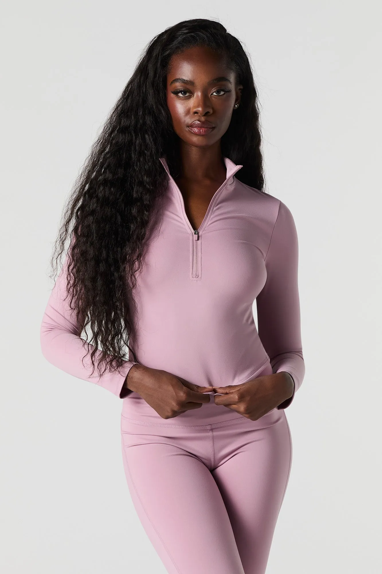 Haut à glissière un quart et manche longue Active sold by Urban Planet product image thumbnail 3