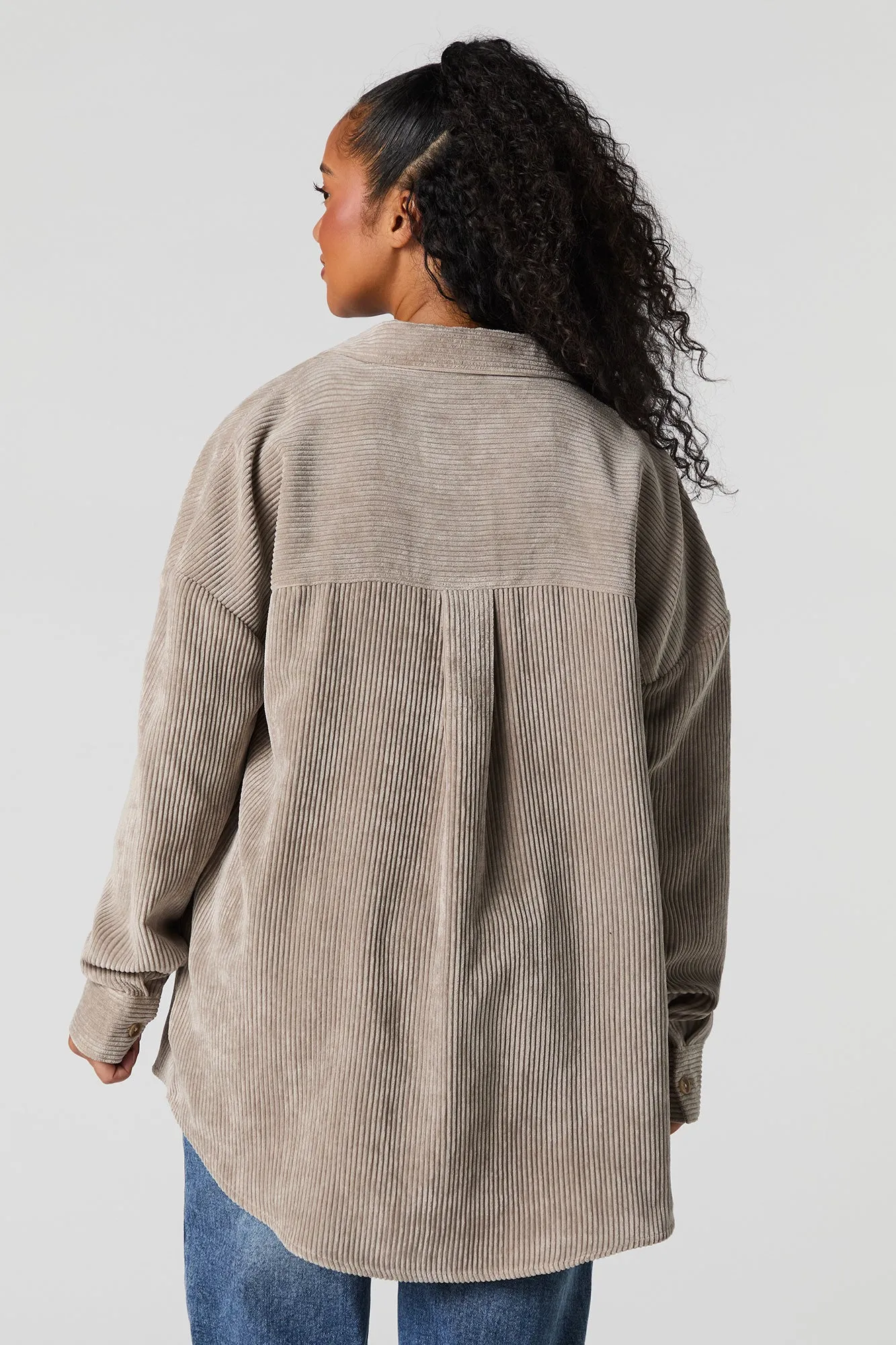 Corduroy Button-Up Long Sleeve Top sold by Urban Planet product image thumbnail 2