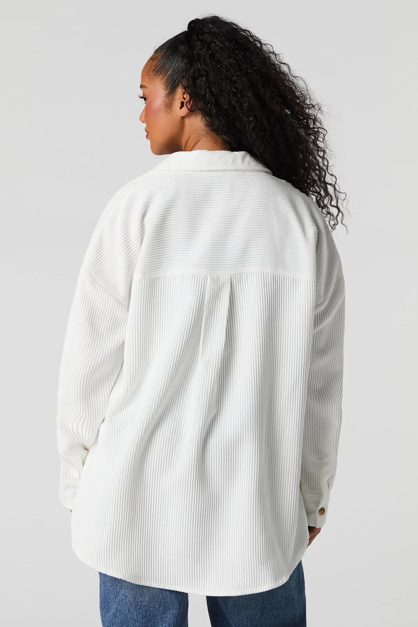 Corduroy Button-Up Long Sleeve Top sold by Urban Planet product image thumbnail 5