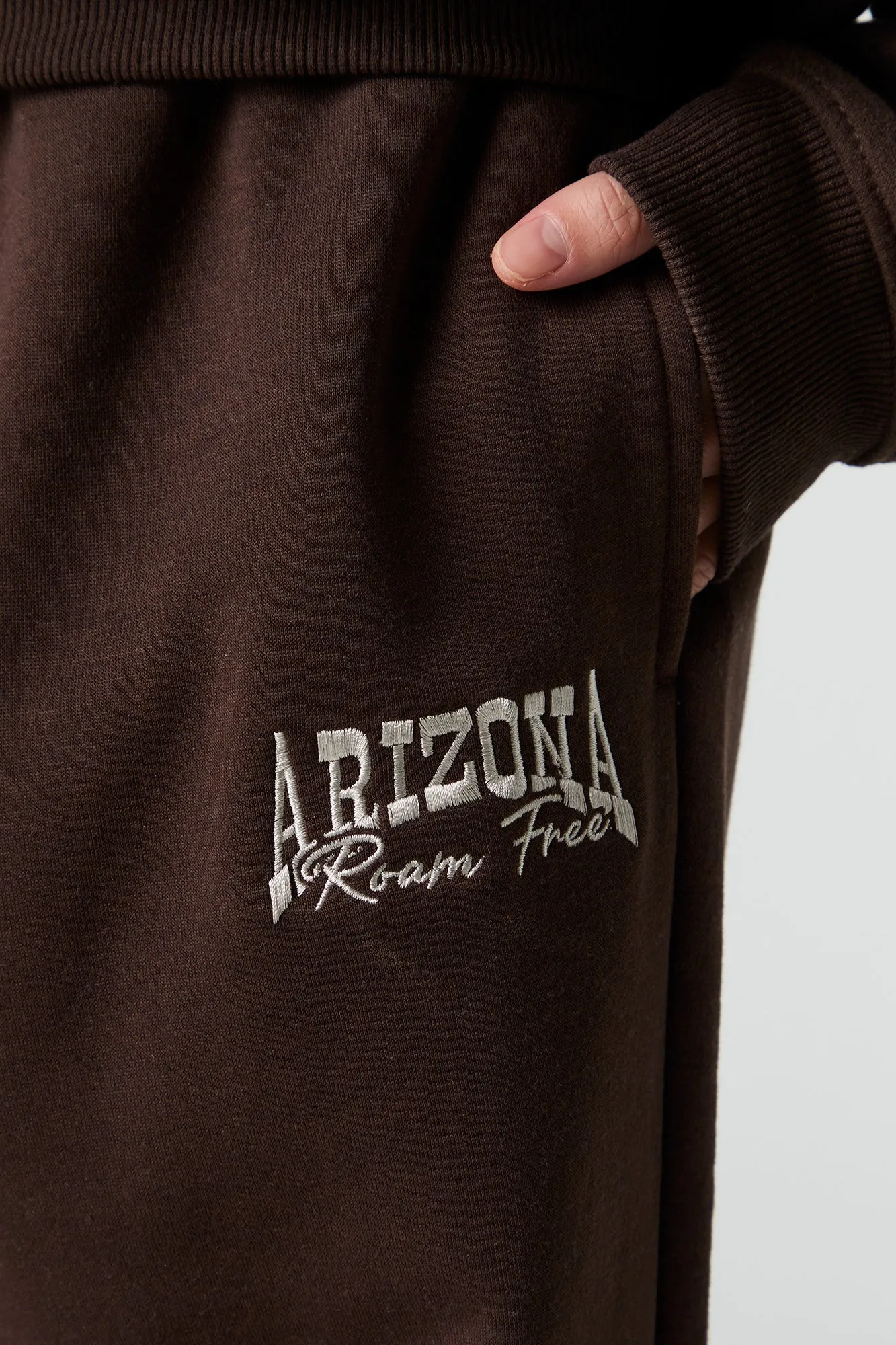 Pantalon en molleton à jambe large et imprimé Destination sold by Urban Planet product image thumbnail 5