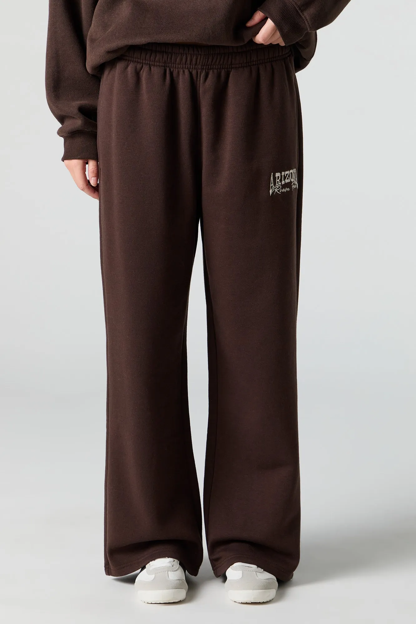 Pantalon en molleton à jambe large et imprimé Destination sold by Urban Planet product image thumbnail 3