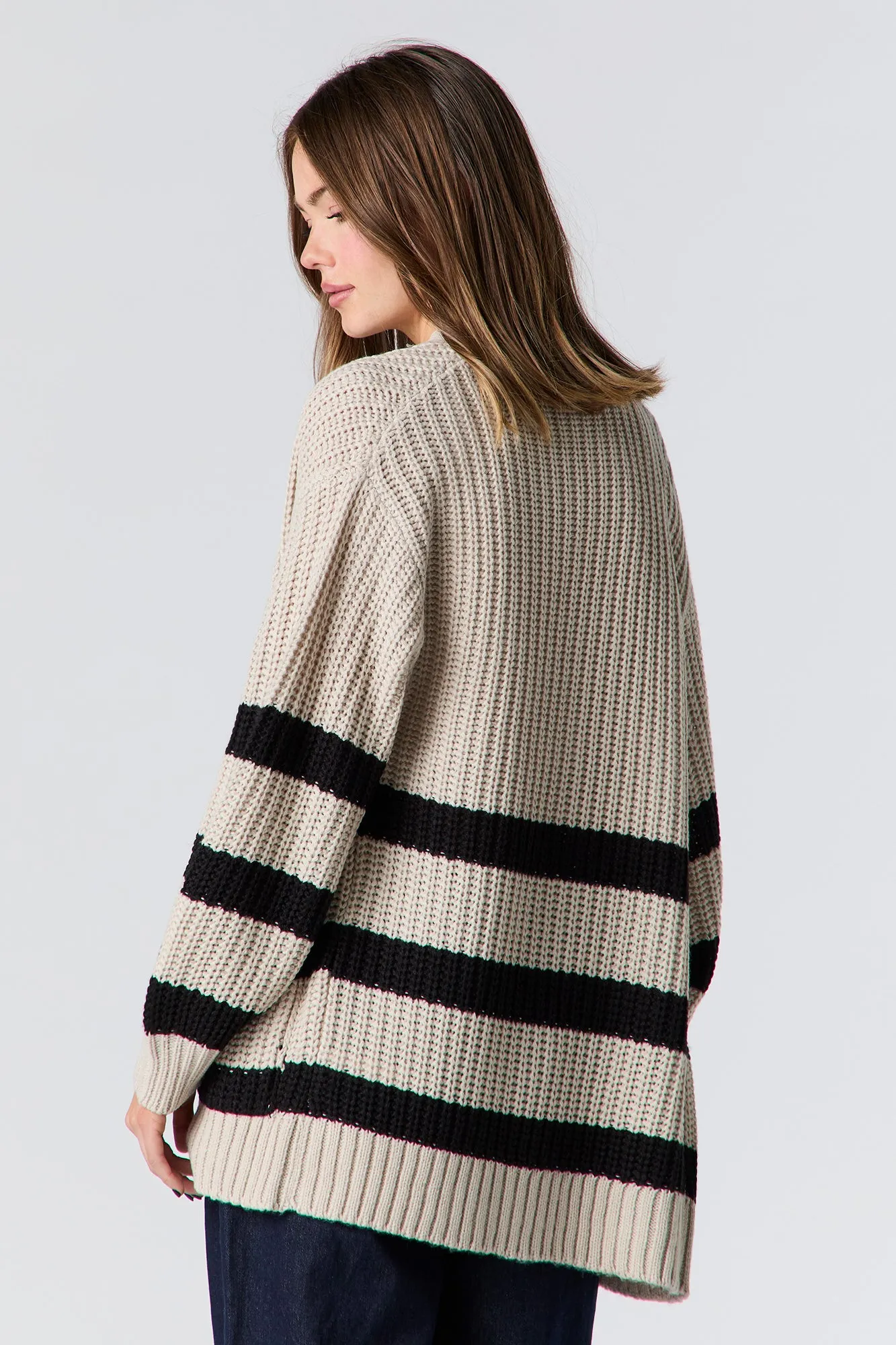 Oversized Striped Knit Cardigan sold by Urban Planet product image thumbnail 2