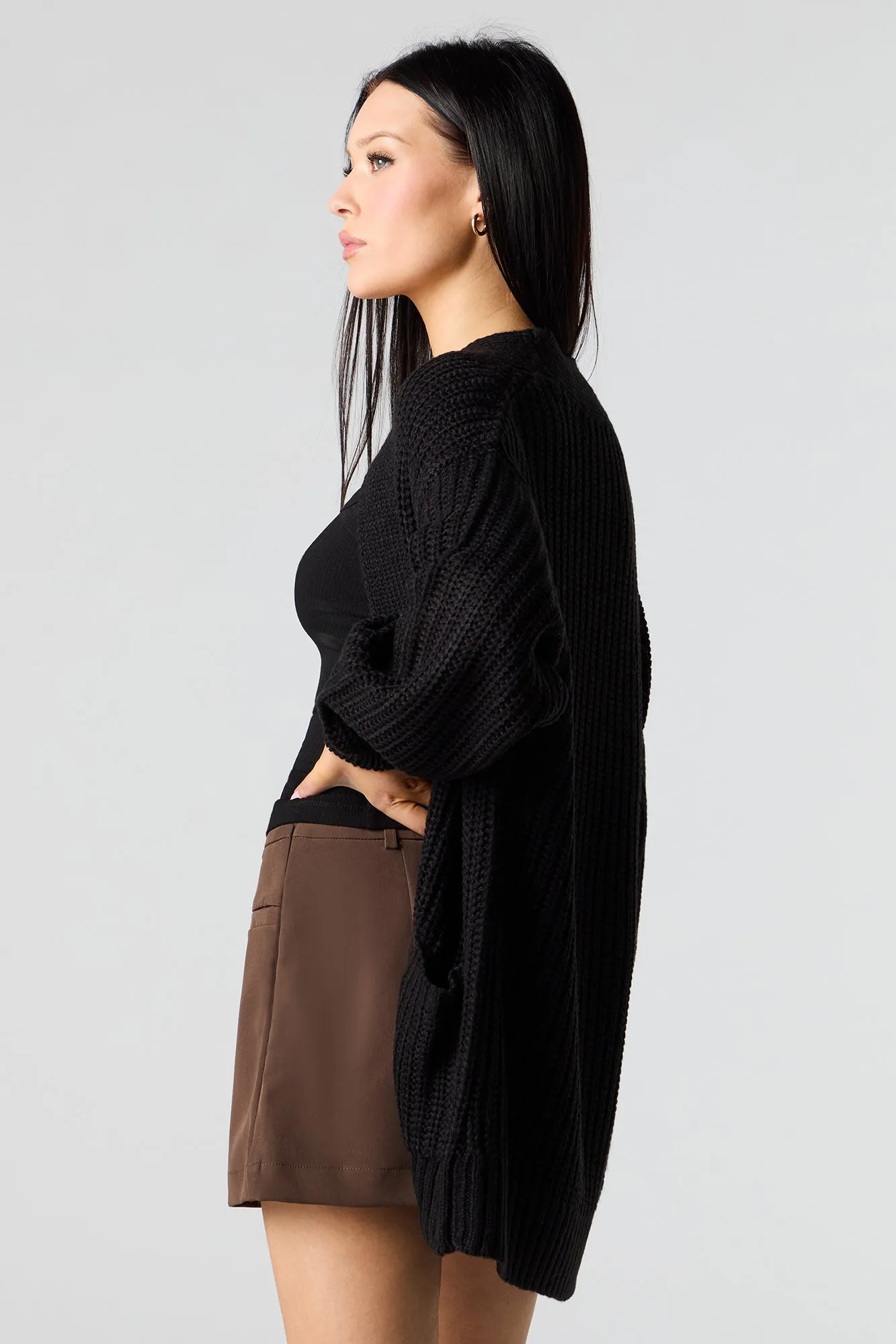 Cardigan surdimensionné en tricot épais sold by Urban Planet product image thumbnail 3