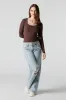 Seamless Ribbed Scoop Neck Top sold by Urban Planet