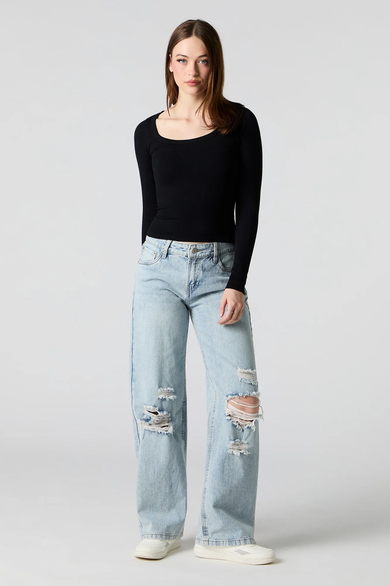 Haut côtelé sans couture à encolure dégagée sold by Urban Planet product image thumbnail 4