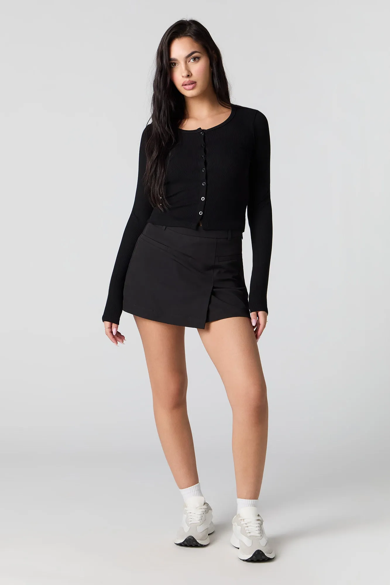 Haut côtelé boutonné à manche longue sold by Urban Planet product image thumbnail 4