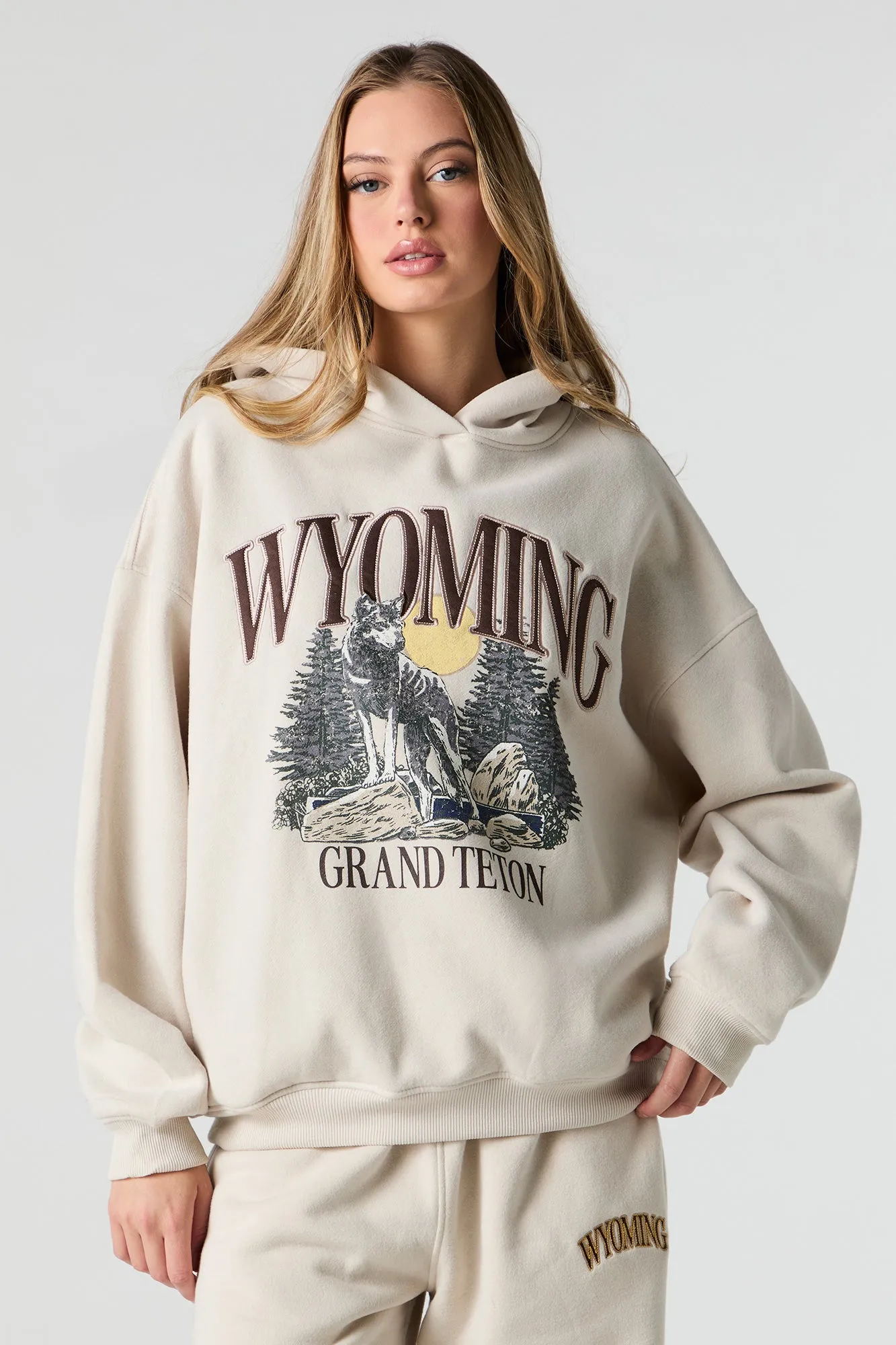 Haut à capuchon en molleton surdimensionné à imprimé Destination sold by Urban Planet product image thumbnail 5