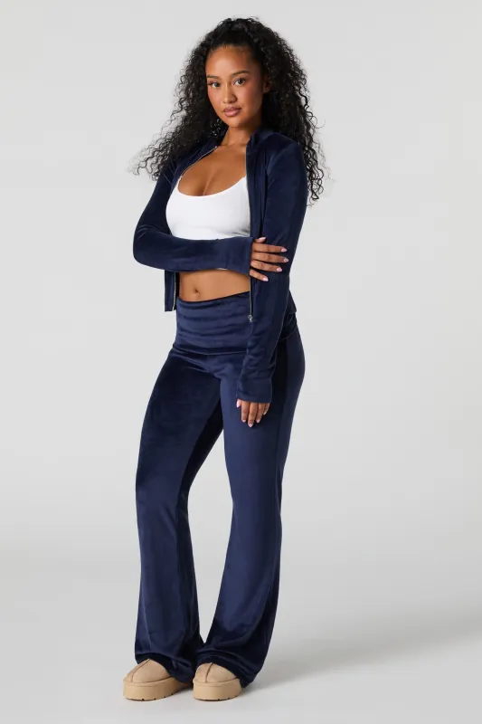 Velour Foldover Flare Sweatpant sold by Urban Planet