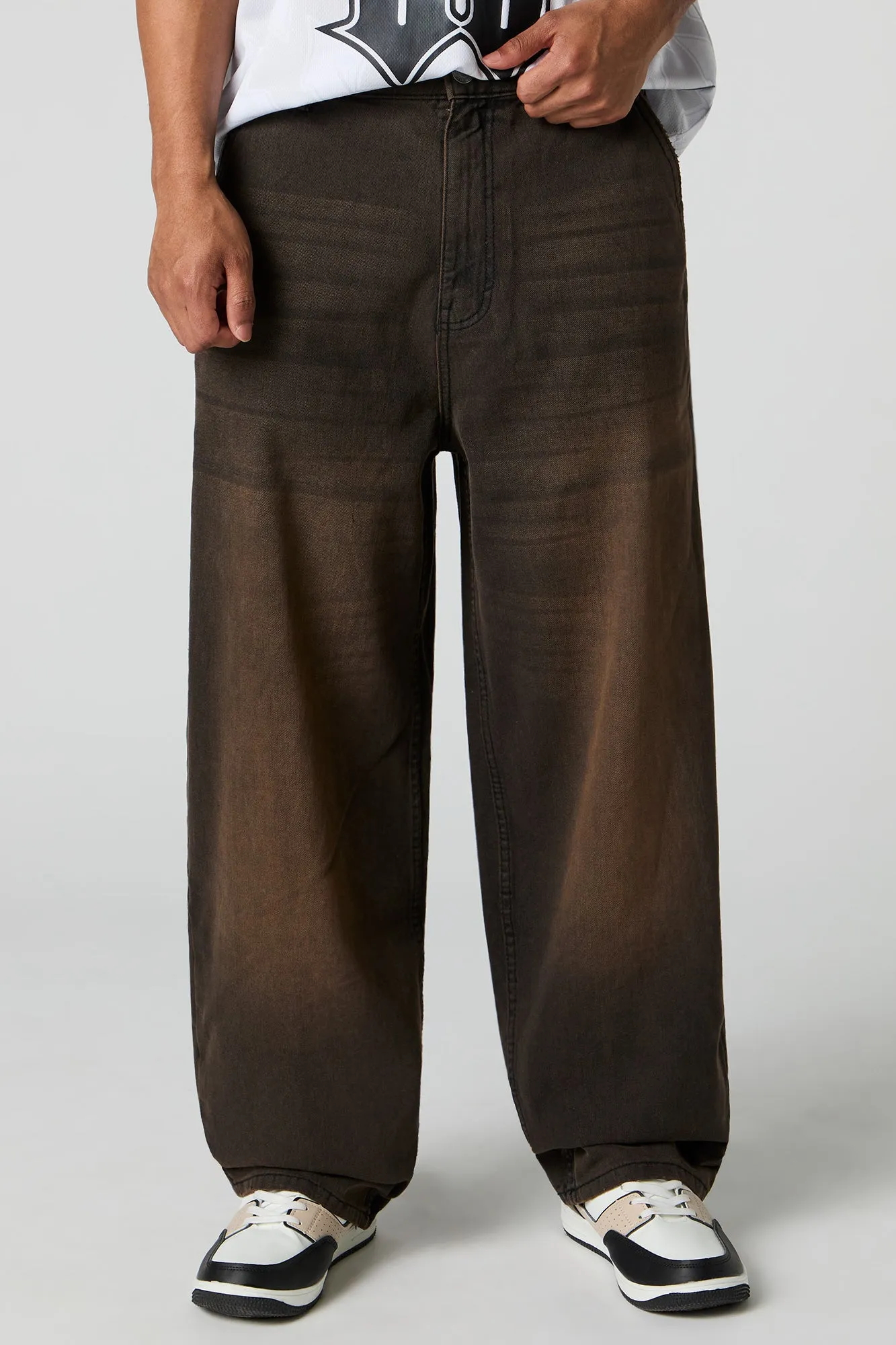 Latte Black Wide Leg Skater Jean sold by Urban Planet