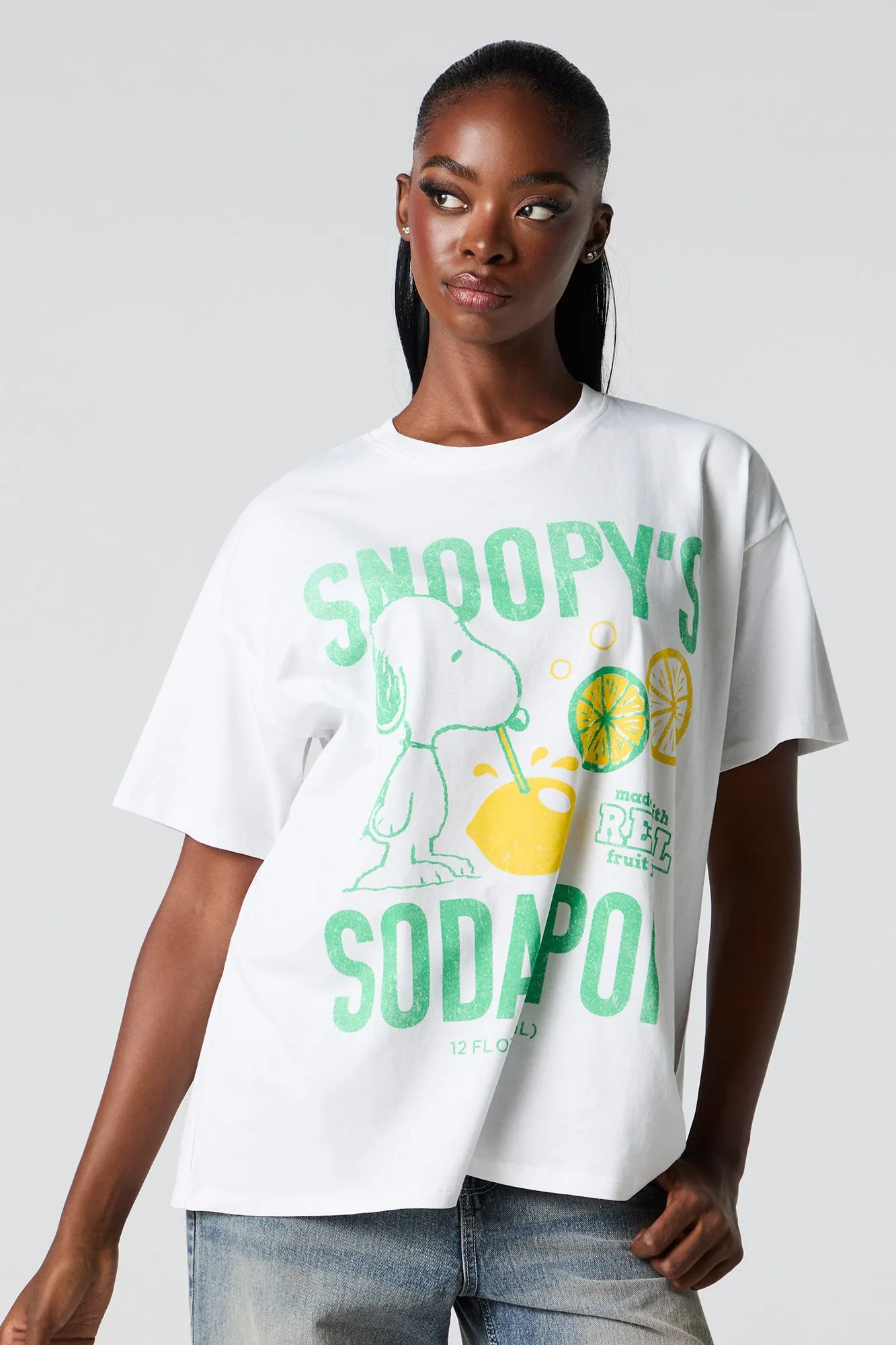 T-shirt de coupe garçonne à imprimé Snoopy Soda sold by Urban Planet