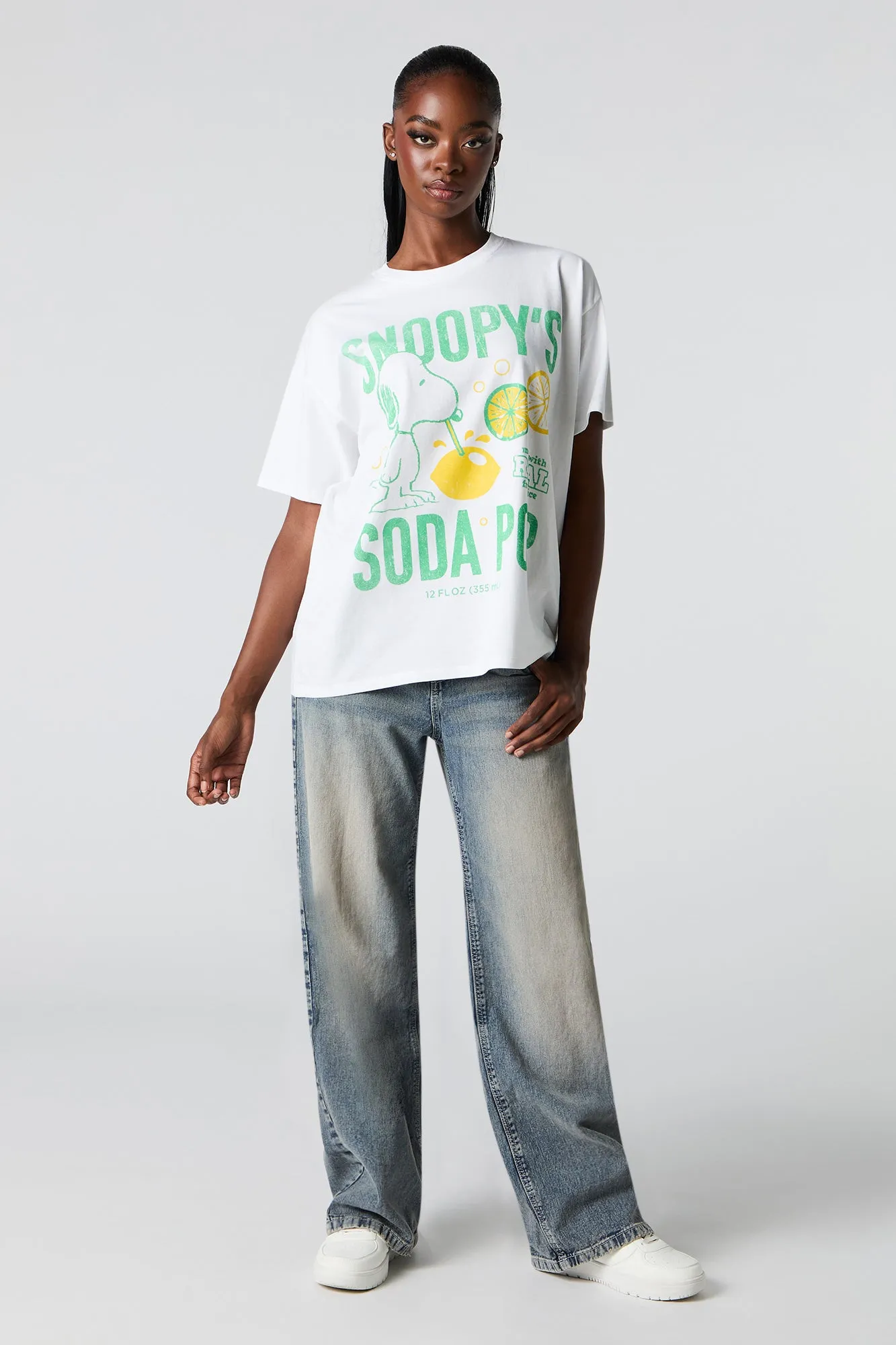 Snoopy Soda Graphic Boyfriend T-Shirt sold by Urban Planet product image thumbnail 3