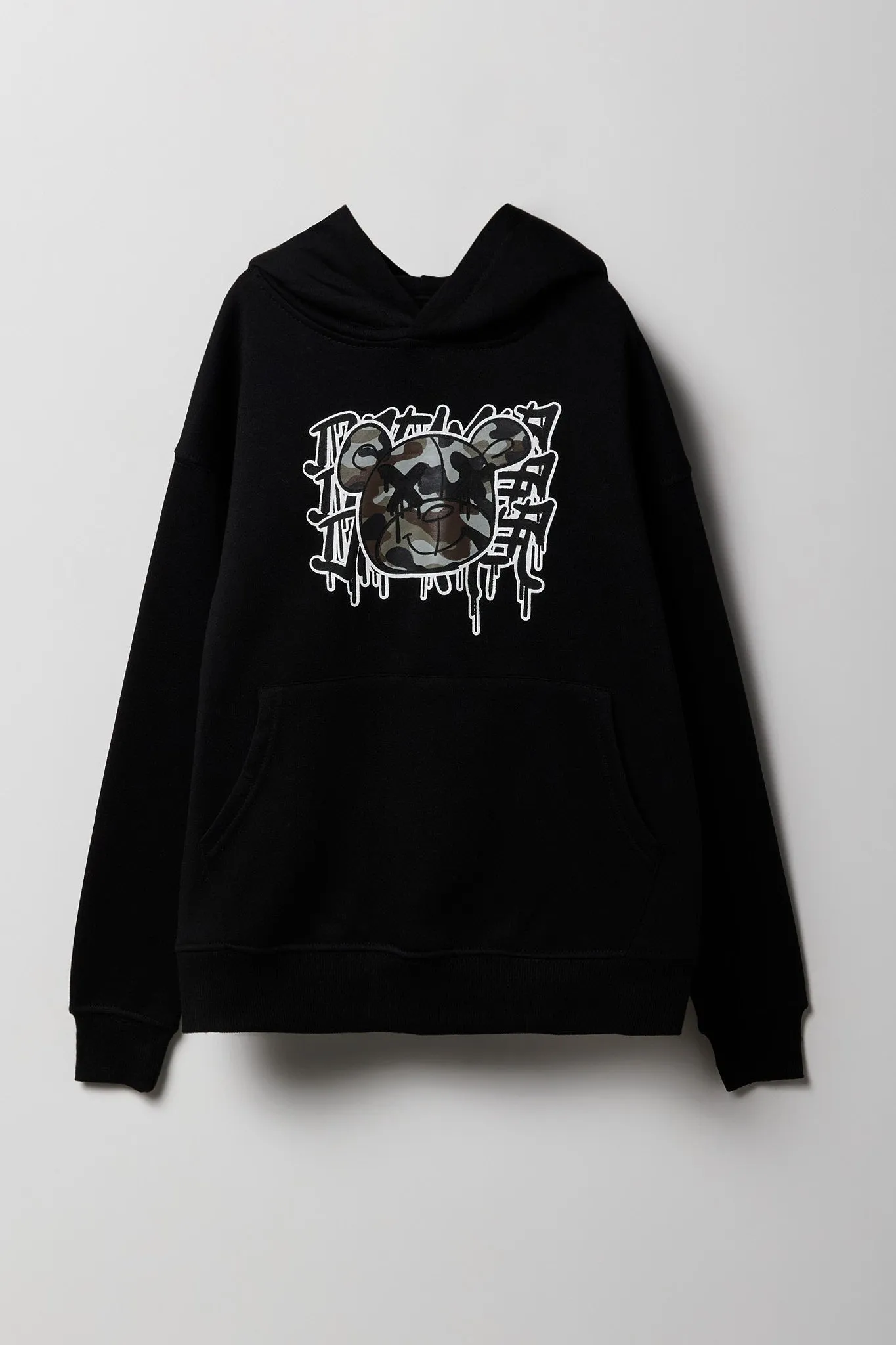 Haut à capuchon en molleton à imprimé Graffiti Bear pour enfants sold by Urban Planet