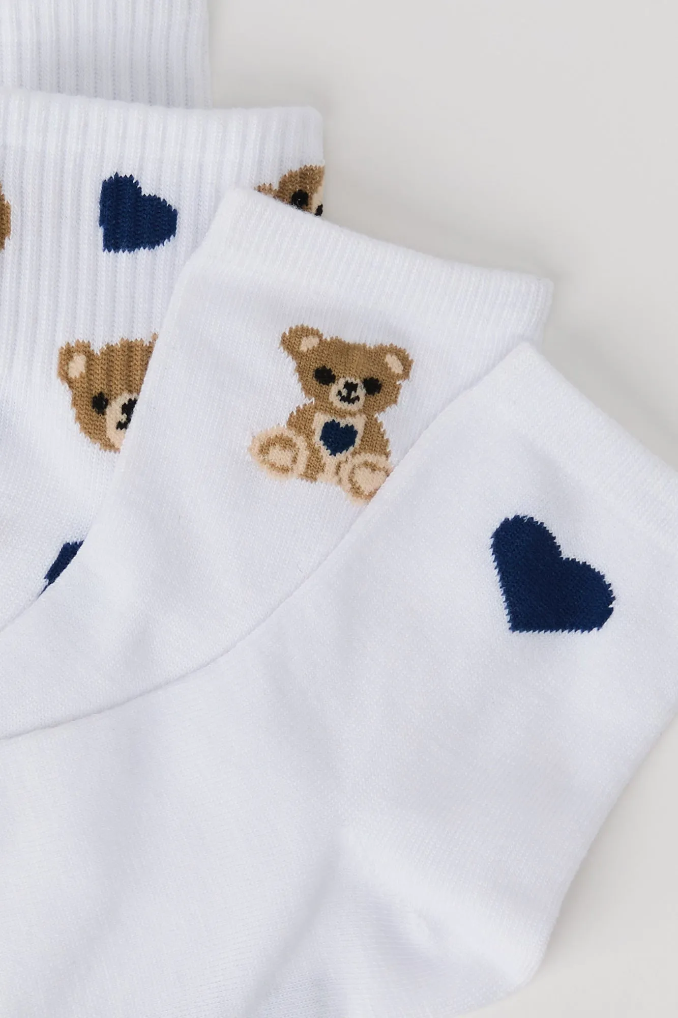 Chaussettes un quart à imprimé d'ours et de coeur (paquet de 5) sold by Urban Planet product image thumbnail 4