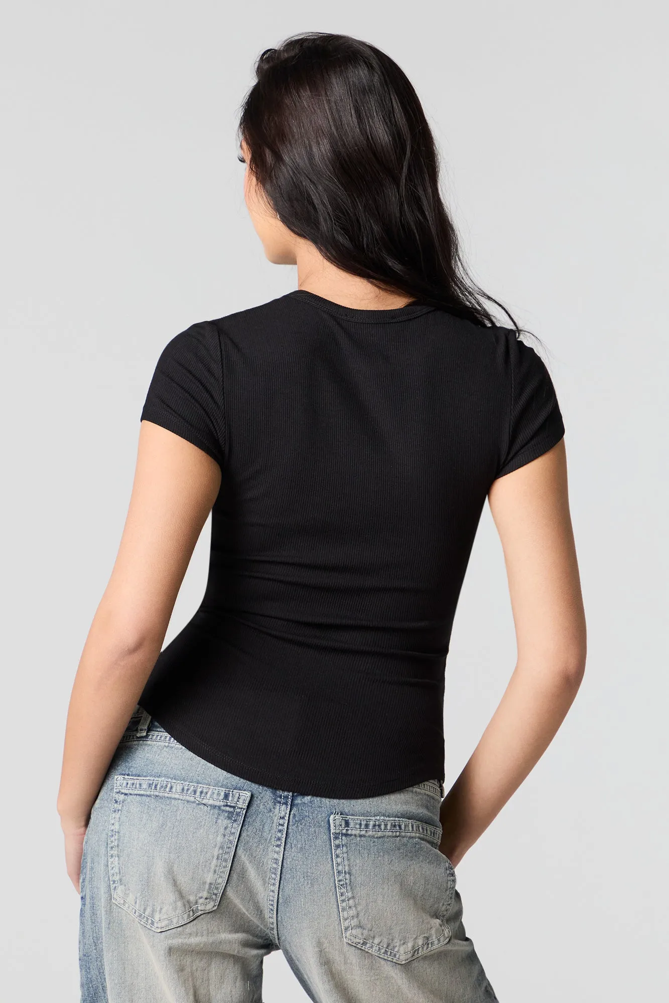 Ribbed Short Sleeve Top sold by Urban Planet product image thumbnail 5